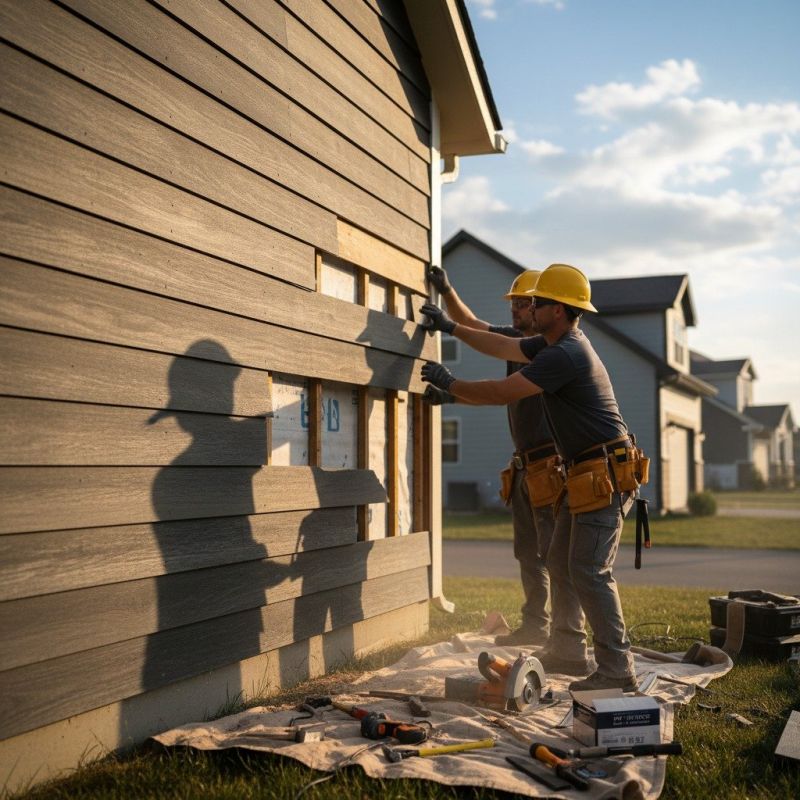 Faux Wood Siding Installation
